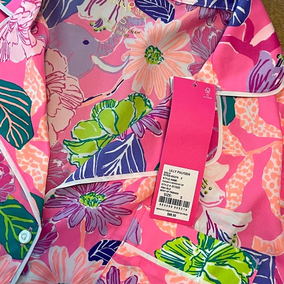 Lilly Pulitzer Other - NWT Lilly Pulitzer Teagan PJ Woven Top in Pink Isle Size Small